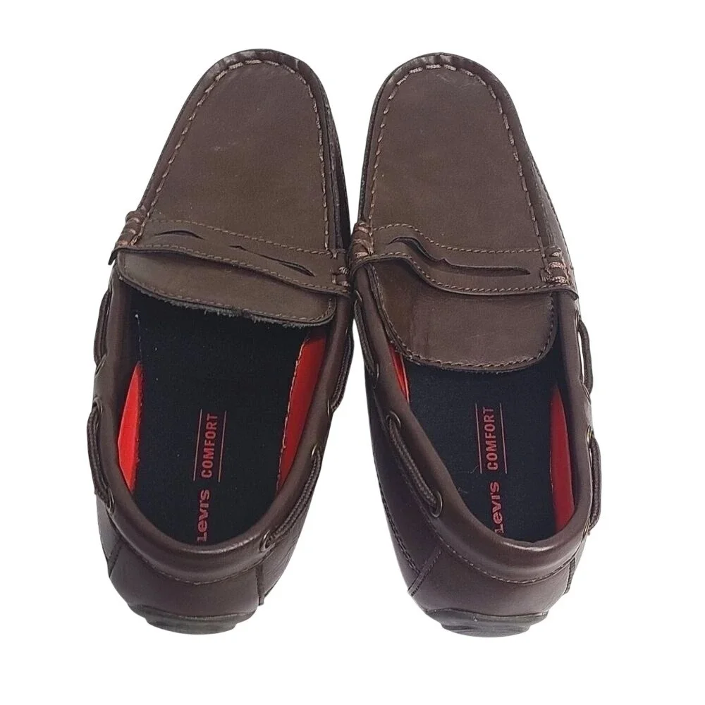 Levis‎ Mens Comfort Driving Loafers Dark Brown Penny Loafer Mocs 7.5